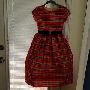 Tafetta dress in Christmas plaid